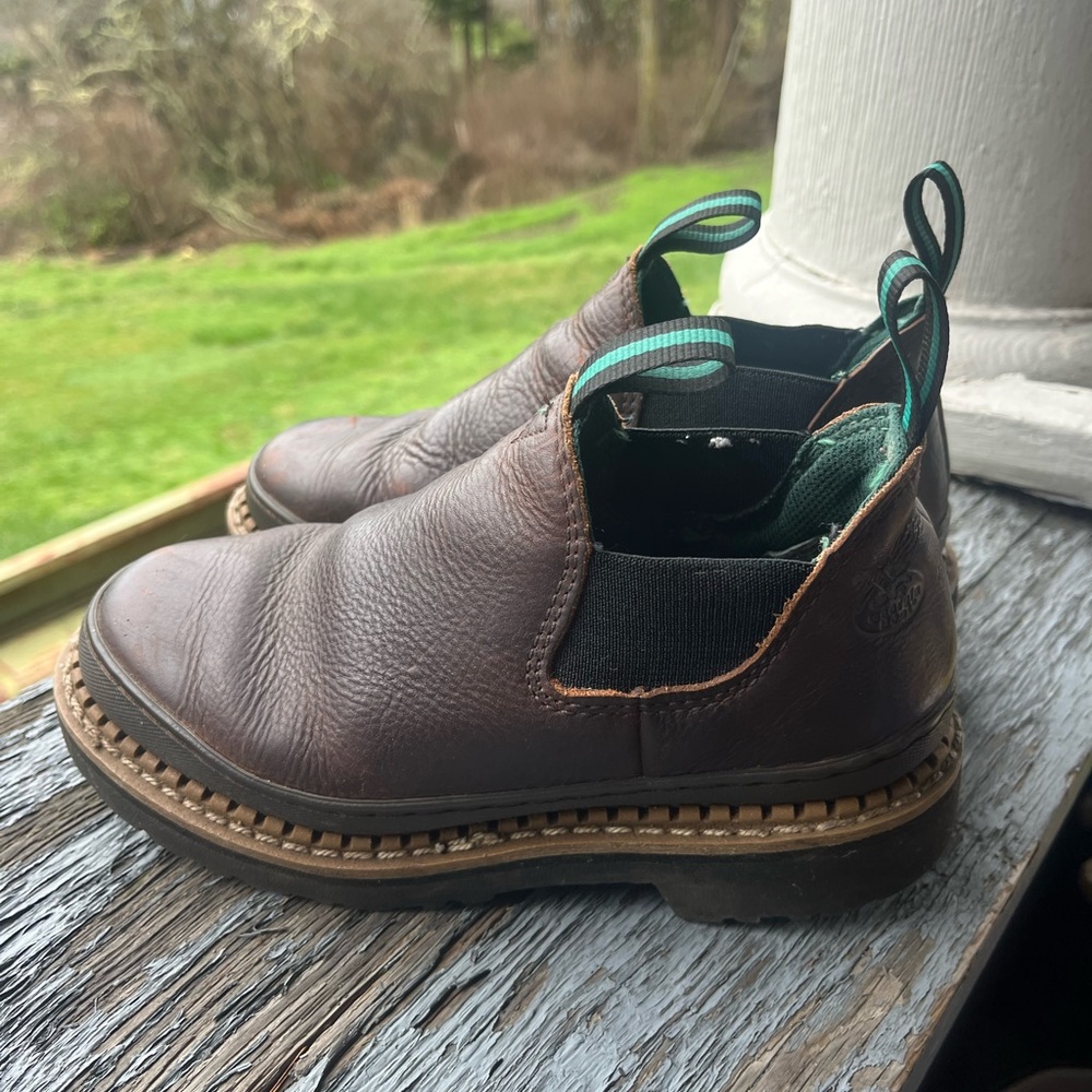 Georgia Giant Romeo Slip On Shoes GR362 Women's Brown Leather Work sz 6W
